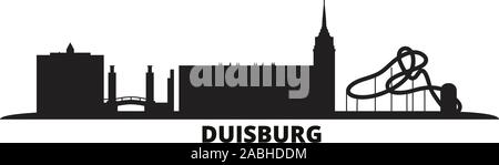 Germania, Duisburg City skyline isolato illustrazione vettoriale. Germania, Duisburg cityscape di viaggio con i punti di riferimento Illustrazione Vettoriale