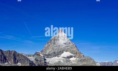 Vista sul Cervino da Trockener Steg, Visp,Vallese, Svizzera. Foto Stock