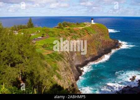 Kīlauea Point National Wildlife Refuge in Kauai, Hawaii. La casa del Daniel K. Inouye Kīlauea Point Lighthouse. Foto Stock