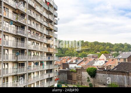 Appartamento facciata di edificio con balconi, Europa Foto Stock