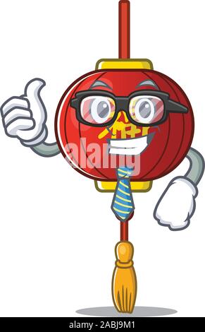 Cool imprenditore lanterna asiatici nel personaggio dei fumetti Illustrazione Vettoriale