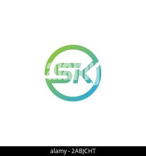 Logo sk. moderna sk logo iniziale Foto Stock