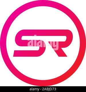 Logo sr iniziali . moderno logotipo sr Illustrazione Vettoriale