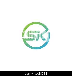 Logo sk. moderna sk logo iniziale Illustrazione Vettoriale