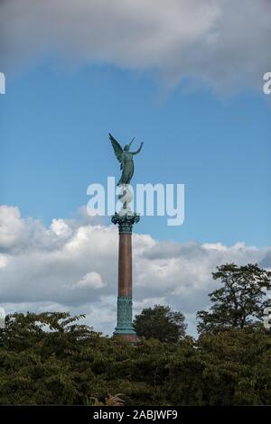 Ivar Huitfeldt colonna da 1886 a Langelinie park a Copenhagen, Danimarca,la commemorazione della morte di Admiral Ivar Huitfeldt Foto Stock