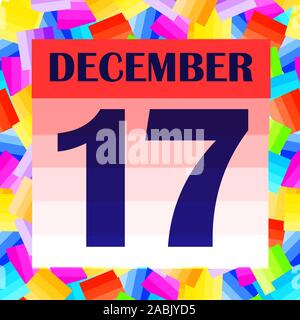 Dicembre 17 icona. Per la pianificazione di importanti giorno. Banner per i giorni festivi e giorni speciali. Diciassettesimo di dicembre e la relativa icona. Illustrazione. Foto Stock