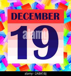 Dicembre 19 icona. Per la pianificazione di importanti giorno. Banner per i giorni festivi e giorni speciali. Xix del dicembre icona. Illustrazione. Foto Stock