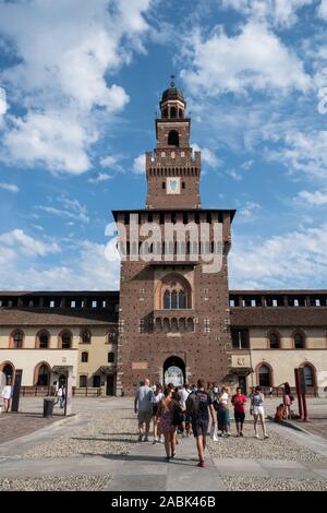 L'Italia, Milano: il Castello Sforzesco, Castello Sforzesco Foto Stock