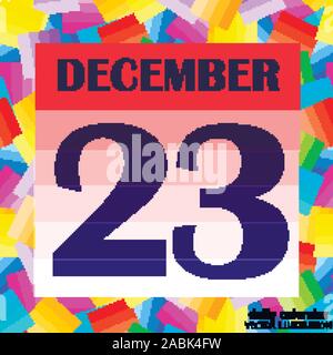 Dicembre 23 icona. Per la pianificazione di importanti giorno. Banner per i giorni festivi e giorni speciali. Ventitreesima dicembre icona. Illustrazione Vettoriale. Illustrazione Vettoriale