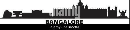 India, Bangalore skyline della città isolata illustrazione vettoriale. India, Bangalore cityscape di viaggio con i punti di riferimento Illustrazione Vettoriale