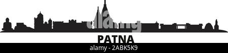 India, Patna skyline della città isolata illustrazione vettoriale. India, Patna travel cityscape con punti di riferimento Illustrazione Vettoriale