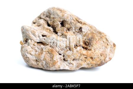 Ambergris, ambre gris, ambergrease o ambra grigia. Isolato su sfondo bianco Foto Stock