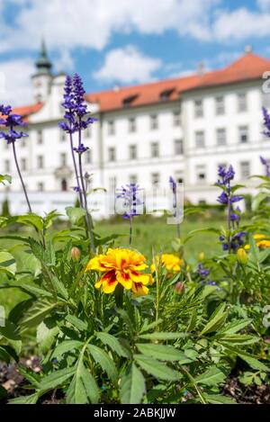 Il rigoglioso giardino del monastero del monastero di Schäftlarn nel villaggio dello stesso nome. [Traduzione automatizzata] Foto Stock