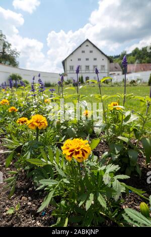 Il rigoglioso giardino del monastero del monastero di Schäftlarn nel villaggio dello stesso nome. [Traduzione automatizzata] Foto Stock