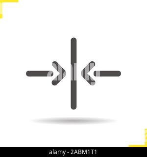 La chiusura dello sportello frecce icona. Isolato ombra simbolo del vettore Illustrazione Vettoriale