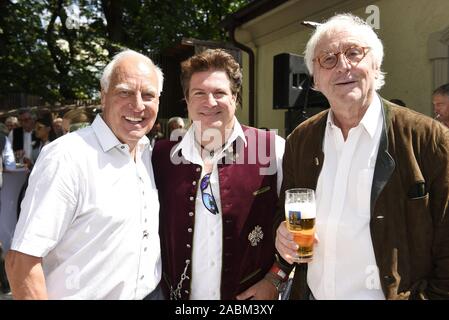 Da sinistra a destra: Franz (Bulle) Roth, Francesco Fulton-Smith e Günther-Maria Halmer al Bavaricum 2019 Simposio a Monaco di Baviera Augustinerkeller. [Traduzione automatizzata] Foto Stock