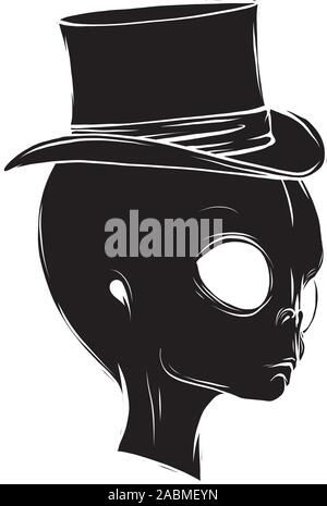 Grigio alien, Monster, Halloween, Cartoon, illustrazione vettoriale, Grigio, Extraterrestrial Illustrazione Vettoriale