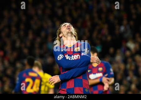 Barcellona, Spagna. 27 Nov 2019. Champions League 2019/ 2020, la data 5. Barcellona - Borussia Dortmund. Antoine Griezmann del FC Barcelona Credit: Pro scatti/Alamy Live News Foto Stock