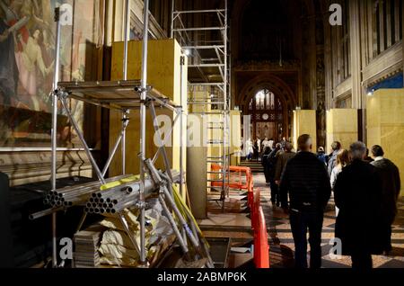 Le riparazioni e il rinnovamento di st stephens hall le case del parlamento Londra Inghilterra Regno Unito Foto Stock