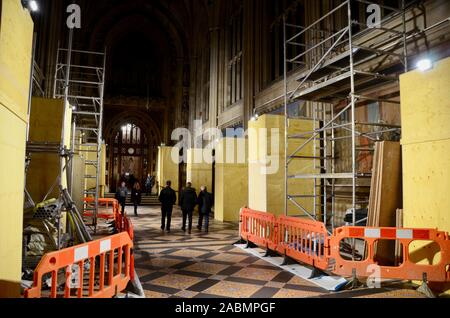 Le riparazioni e il rinnovamento di st stephens hall le case del parlamento Londra Inghilterra Regno Unito Foto Stock