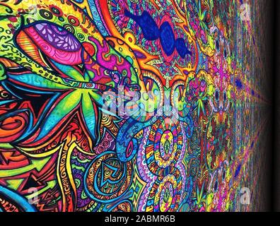 Coloratissimi sfondi LSD Foto Stock