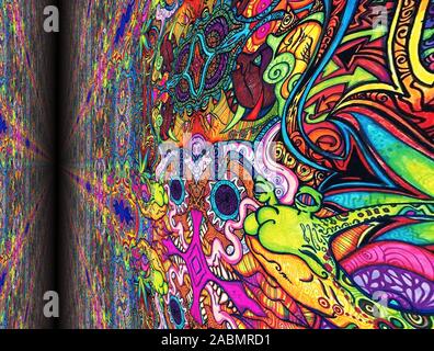 Coloratissimi sfondi LSD Foto Stock
