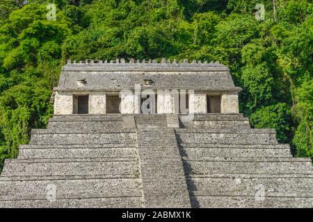 Tempel der Inschriften (Templo de las Inscripciones), Mayaruinen, Palenque, Chiapas, Mexiko Foto Stock