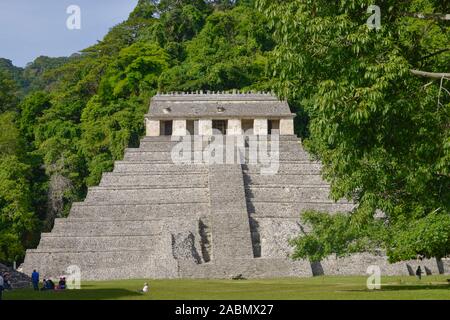 Tempel der Inschriften (Templo de las Inscripciones), Mayaruinen, Palenque, Chiapas, Mexiko Foto Stock