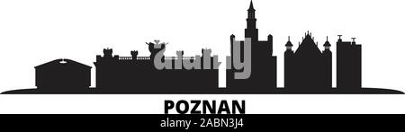 La Polonia, Poznan skyline della città isolata illustrazione vettoriale. Polonia, Poznan cityscape di viaggio con i punti di riferimento Illustrazione Vettoriale