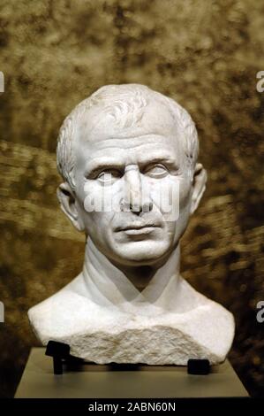 Busto di Giulio Cesare (del Rhône) (c 1stad) (Scoperto nel fiume Rhône vicino Arles Francia nel 2007) Foto Stock