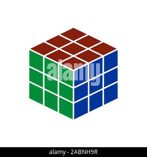 Vettore del cubo di Rubik 4X4 piazza trasporto logistico concetto