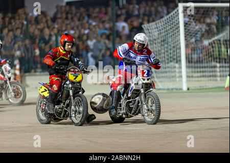 Troyes (Francia nord-orientale), 2019/09/14: la vittoria del SUMA Troyes team contro Carpentras (3-1) nella finale di Motoball Coppa Francese. Motoball Foto Stock