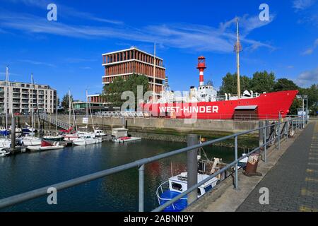 West-Hinder Lightship, porto di Zeebrugge, Fiandre, in Belgio Foto Stock