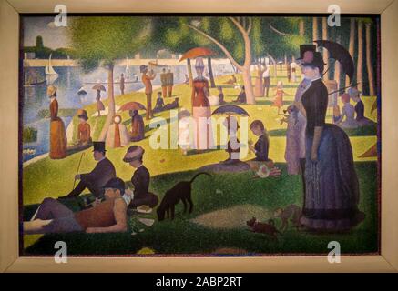 Georges Seurat la pittura una domenica sul Grande Jatte, 1884, l'Art Institute of Chicago, Chicago, Illinois, Stati Uniti d'America Foto Stock