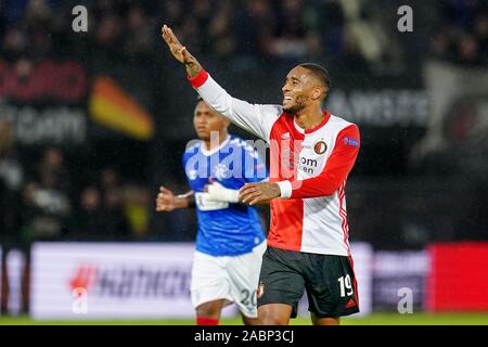 Rotterdam, Paesi Bassi. 28 Nov, 2019. ROTTERDAM, 24-11-2019, stadio De Kuip, calcio, stagione 2019/2020, Europa League. Leroy Fer durante il gioco il Feyenoord - Rangers Credito: Pro scatti/Alamy Live News Foto Stock