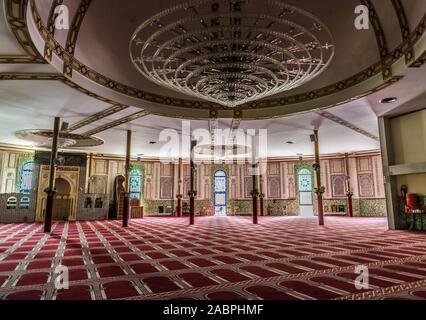 Bruxelles/ Belgio - 07 03 2019: decorato interno della Grande Moschea di Bruxelles Foto Stock