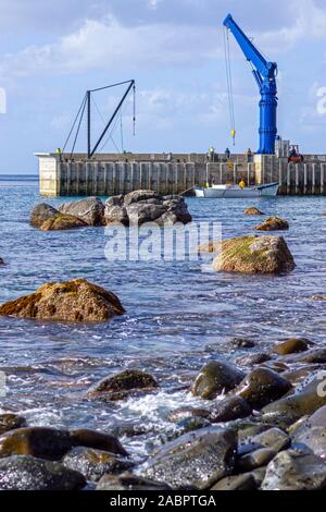 Jetty di Cascade Bay dove forniture mensili per il 1700 o in modo isolani sono sbarcati. Norfolk Island, in Australia Foto Stock