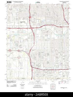 USGS TOPO Map Oklahoma OK Oklahoma City 20121211 TM il restauro Foto Stock