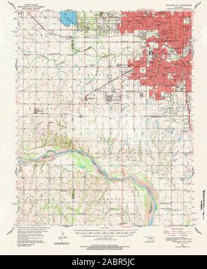 USGS TOPO Map Oklahoma OK Oklahoma City 800961 1956 62500 Restauro Foto Stock