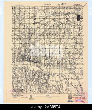 USGS TOPO Map Oklahoma OK Oklahoma City 802560 1893 62500 Restauro Foto Stock