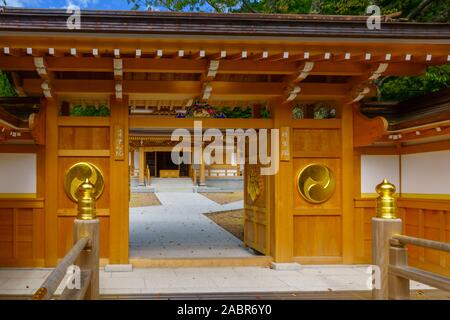 Koyasan, Giappone - 7 Ottobre 2019: Vista del tempio Shojoshinin, in Mount Koya (Koyasan), Giappone Foto Stock