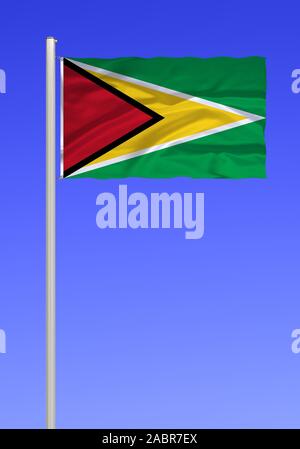 Flagge von Guyana Foto Stock