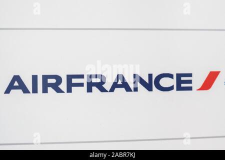 Atlanta, Georgia, Stati Uniti d'America. 8 Novembre, 2019. Air France logo che si vede all'Aeroporto Internazionale Hartsfield-Jackson di Atlanta. Credito: Alex Tai/SOPA Immagini/ZUMA filo/Alamy Live News Foto Stock