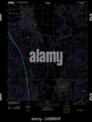 USGS TOPO Map Oklahoma OK Pauls Valley 20121120 TM restauro invertito Foto Stock