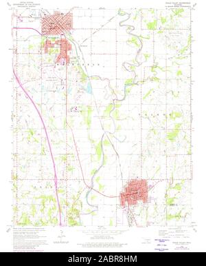 USGS TOPO Map Oklahoma OK Pauls Valley 706545 1965 24000 Restauro Foto Stock