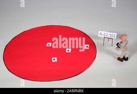 Set di matematica demo: gli elementi di un set sono scritti in forma di elenco sulla scheda. Foto Stock