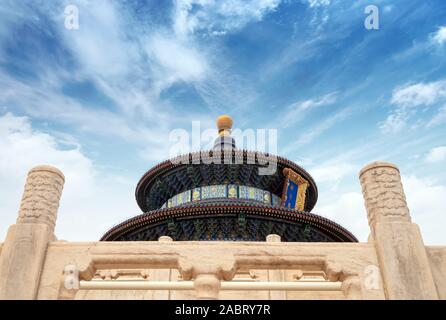 Meraviglioso e fantastico tempio - Il Tempio del Cielo a Pechino in Cina.Traduzione:"Sala della Preghiera del Buon Raccolto' Foto Stock