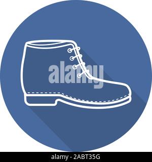 Avvio lineare piana lunga ombra icona. Linea del vettore simbolo Illustrazione Vettoriale