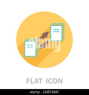 La sincronizzazione dei dati e la relativa icona. illustrazione vettoriale Illustrazione Vettoriale