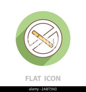 Vietato fumare icona linea. Illustrazione Vettoriale